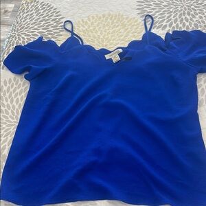 Zara Blue Ruffled Blouse with Relaxed Fit